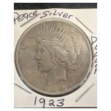 1923 PEACE silver dollar