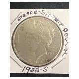 1922S PEACE silver dollar