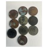 (10) Indian head pennies