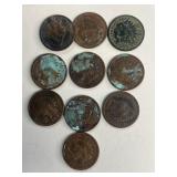 (10) Indian head pennies