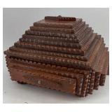 Wooden Folk Art Lidded Box