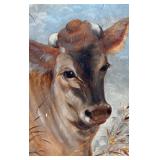 Hand Painted Cow on fiber board Wall Hanger