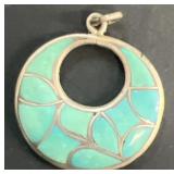 Silver turquoise pendant