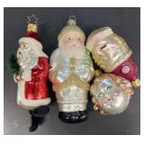 Glass Santa Claus Christmas ornaments