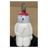 Snowman Christmas lightbulb vintage