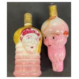 Santa Claus and doll vintage Christmas lights