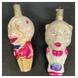 Pig Christmas light bulbs, vintage