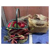 Holiday decoration, baskets, and material
