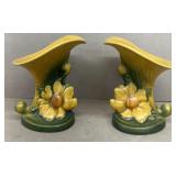 (2) Roseville Peony Cornicopia, 170-6' Vases