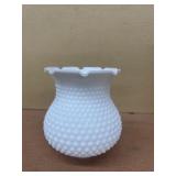Milk, glass, hobnail lampshade