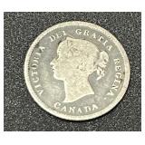 1876 Canada Silver 5 Cent Coin