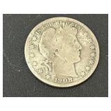 1908 Silver Half Dollar Coin