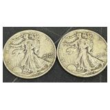 1942/44 Walking Liberty Silver Half Dollar Coins