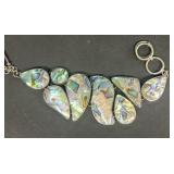 Sterling silver possum, colorful stone bracelet