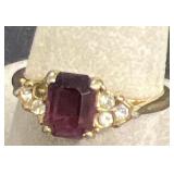Purple stone ring size 8 1/2