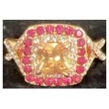 Gorgeous costume, ring, pink and white stones