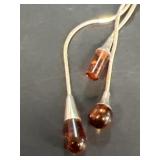 Sterling silver necklace with Amber tear drop