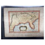 Aqua TINT la floride 17 or 1800s map on LAID paper