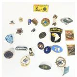 Military and other pin backs