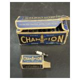 Champion Spark Plug advertising box with spark