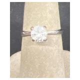 Sterling silver ring with crystal stone size 6