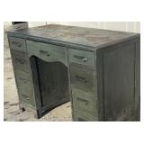 Antique Knee-hole Desk in Old Paint