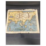 Aqua TINT very early map of India on LAID paper