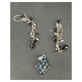 Sterling silver earrings and pendant
