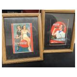 Coca-Cola framed and matted advertisements