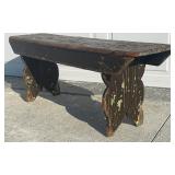 Early Bench, Brown over Green Paint