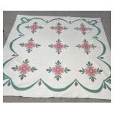 White green flower quilt 6'x6'