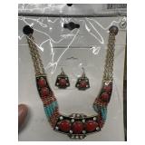 Icon collection necklace, and earrings 16 inch