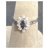 Sterling silver ring with green stone size 6