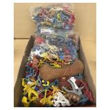 Cowboys Indians fort canoe, large lot of figures