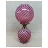 LG Wright / Fenton Cranberry swirl lamp