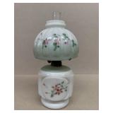 Sylvan Milk Glass Green white flower lamp