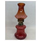 'Homesteader' Model Cranberry oil lamp