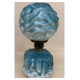 Blue Satin Glass 'Drape' Pattern