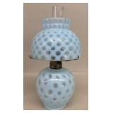 Fenton Opalescent Baby blue lamp