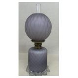 Purple Satin glass mini lamp, applied base