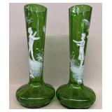 (2) Mary Gregory Vases