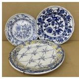 Blue white and yellow plates