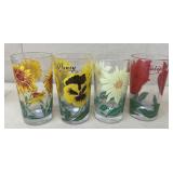 1950s flower glasses