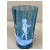 Mary Gregory blue cup with boy