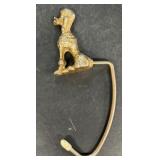 Poodle brass tie hanger