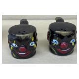 Clown, tobacco pipe shaped salt and peppers