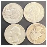 (4) silver quarters