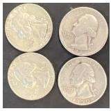 (2) silver quarters