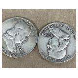(2) Franklin Silver 1/2 Dollars