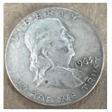 (2) Franklin Silver 1/2 Dollars